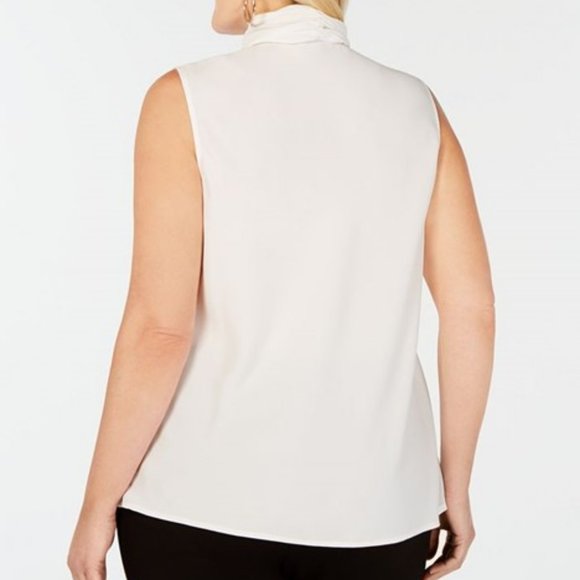 Bar III Trendy Plus Size Bow Neck Blouse NWT - Picture 2 of 2